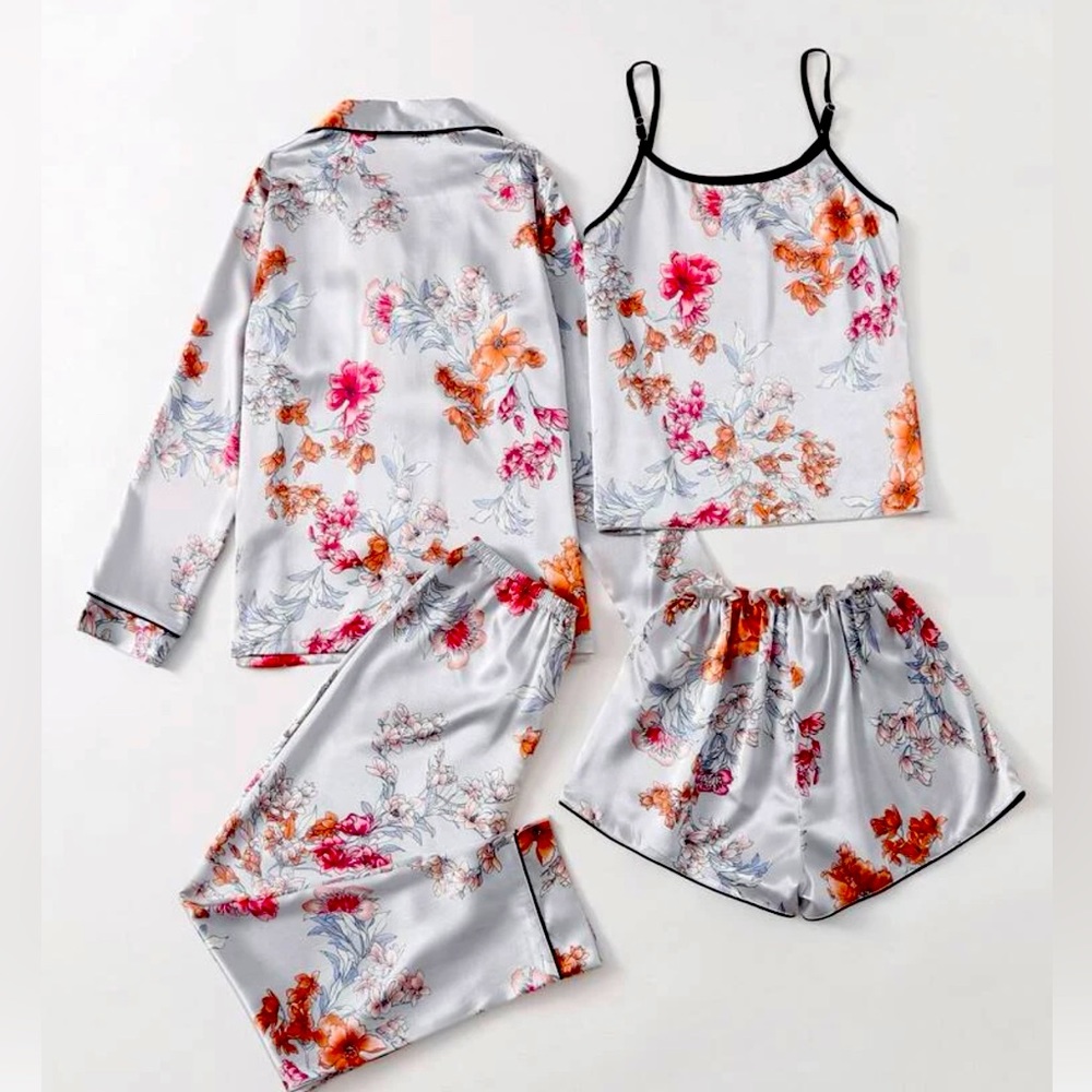 3 piece satin pj set